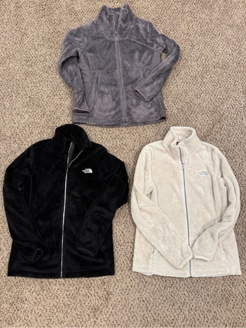 The North Face Fleece Women Oso Medium Jacket Bundle - Black, Gray, Cream